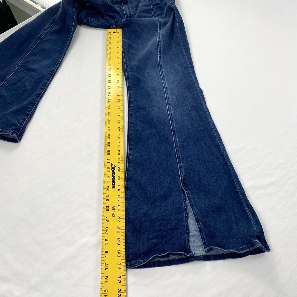 American Eagle Jeans Festival Flare Mid Rise Stretch Denim Womens 12 Blue Hippie - Picture 10 of 13